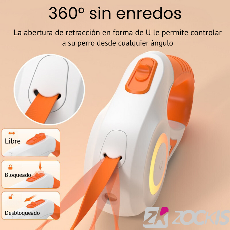 FlexiLuz: Correa Retráctil con Luz LED para Mascotas