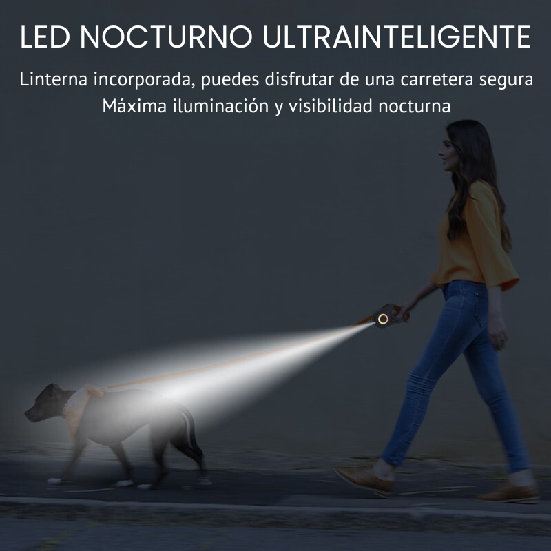 FlexiLuz: Correa Retráctil con Luz LED para Mascotas